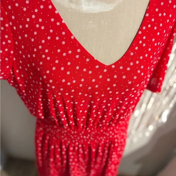 Siren Lily Red Polka Dot Midi Dress - Picture 2 of 8